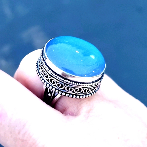 New Dichroic Glass 925 Silver Ring. - Picture 1 of 9